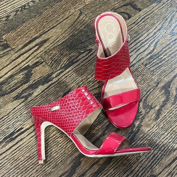 SOLD red Calvin Klein heels - Picture 1 of 4